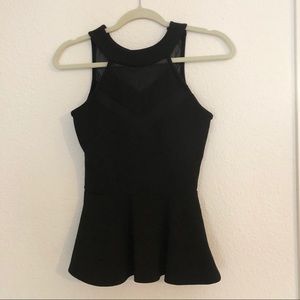 Black Top with Mesh Details